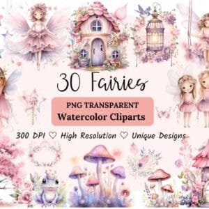 Pink Fairy Butterfly Clipart