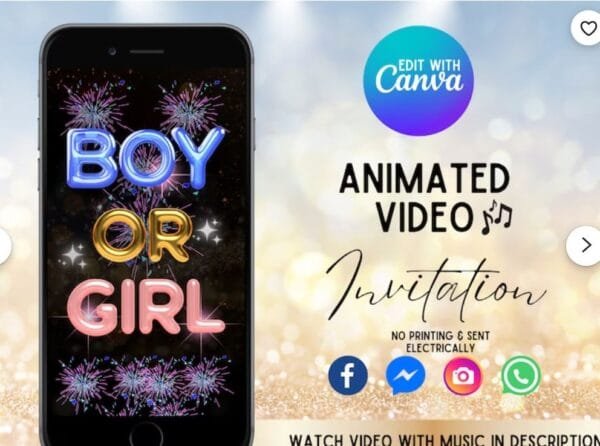 Gender Reveal Video Invitation