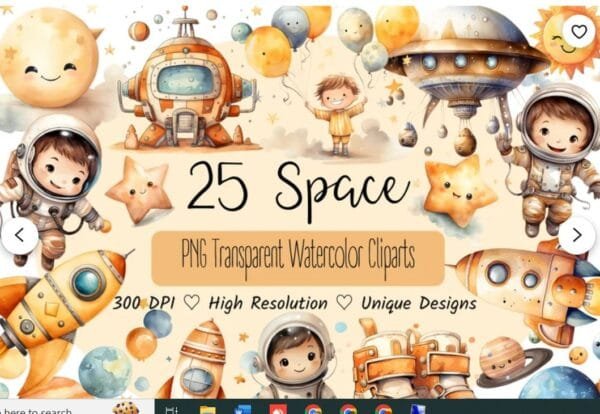 Watercolor Space Clipart