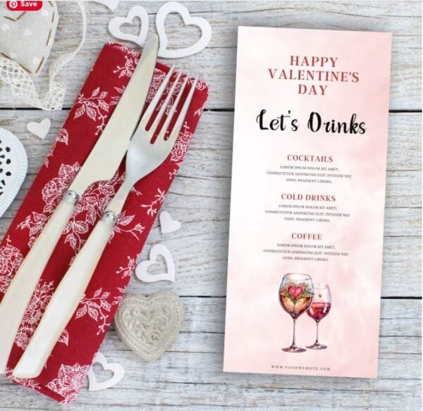 Valentine's Day Drink Menu