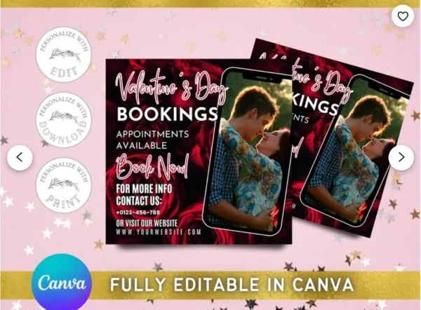 Valentines Day Booking Flyer