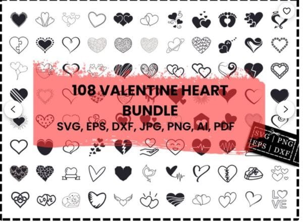 Valentine Hearts Svg Bundle