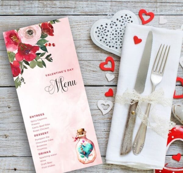 Valentines Day Menu Templates