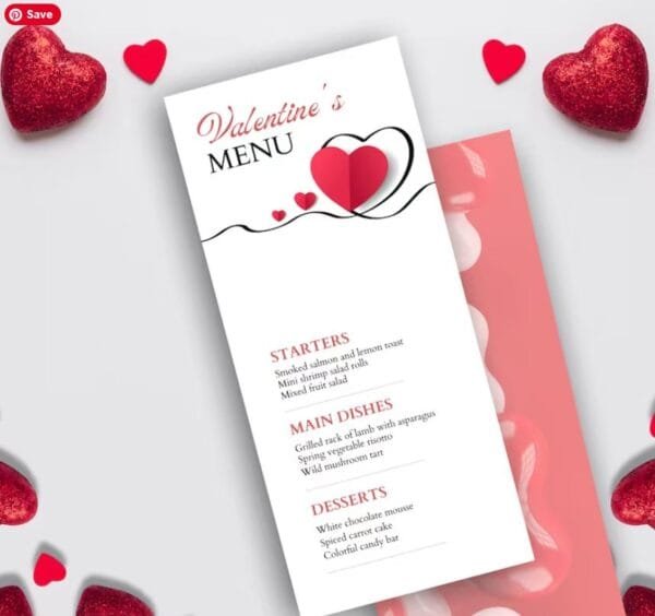 Valentine's Day Menu Templates