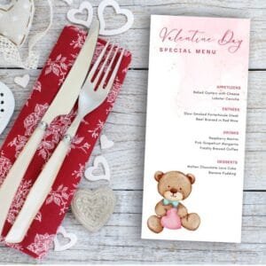 Valentine's Day Menu Template