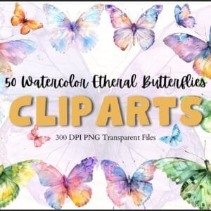 Watercolor Butterfly Clipart