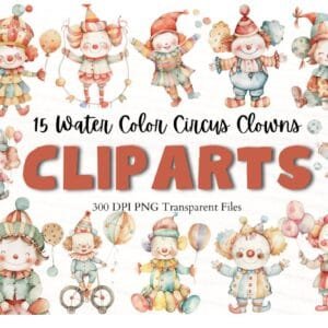 Watercolor Circus Clipart