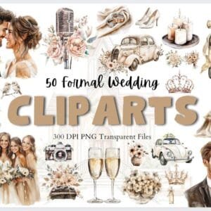 Watercolor Wedding Clipart