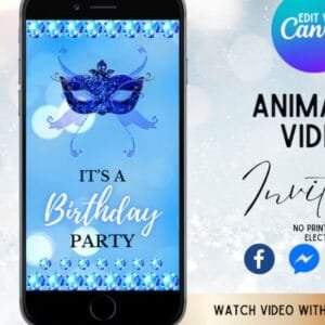 Glitter Blue Animated Invitation