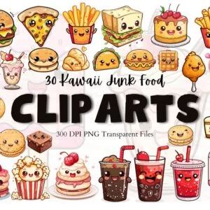 Kawaii Junk Food Clipart