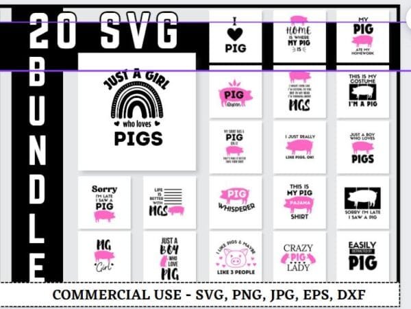 Pig Svg Bundle