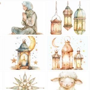 Watercolour Ramadan Clipart