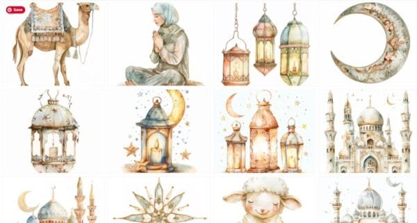 Watercolour Ramadan Clipart