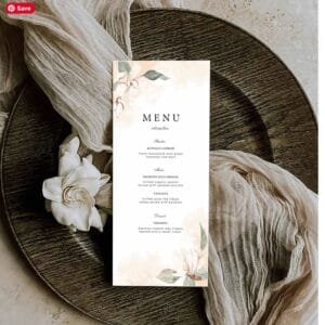 Printable Wedding Menu Templates