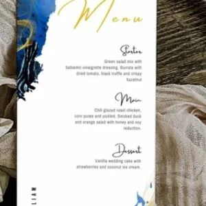 Editable Modern Wedding Menu