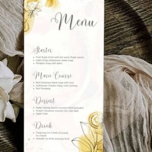 Wedding Menu Templates