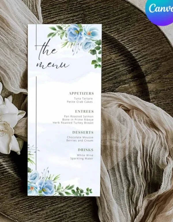 Boho Floral Menu Template