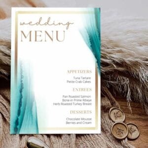 Printable Wedding Menu Template