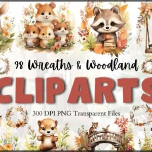 Woodland Wreaths Clipart
