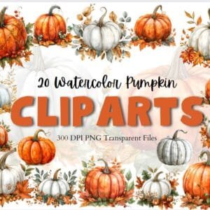 Watercolor Pumpkins Clipart