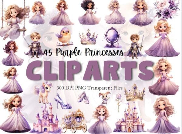 Purple Princess Clipart