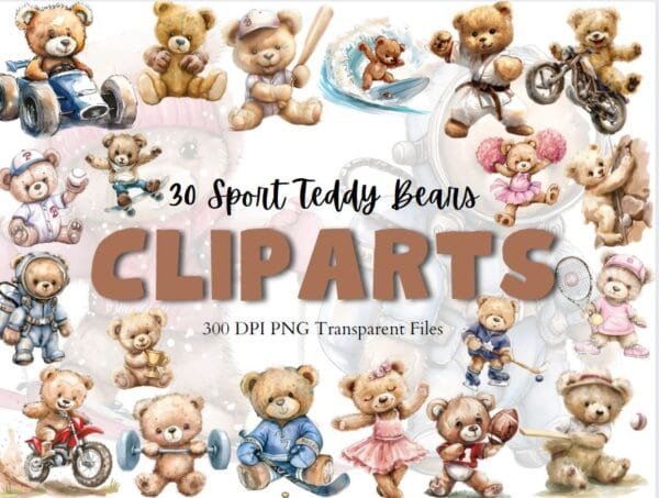 Sport Teddy Bear Clipart