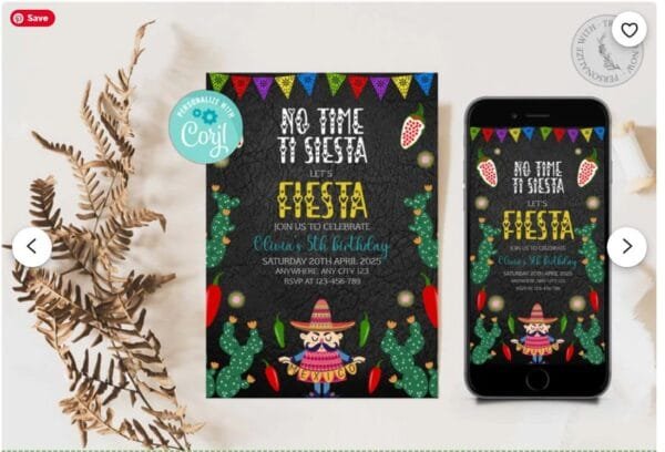 Fiesta Birthday Party Invitation