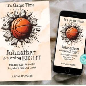 Basketball Birthday Invitation Template