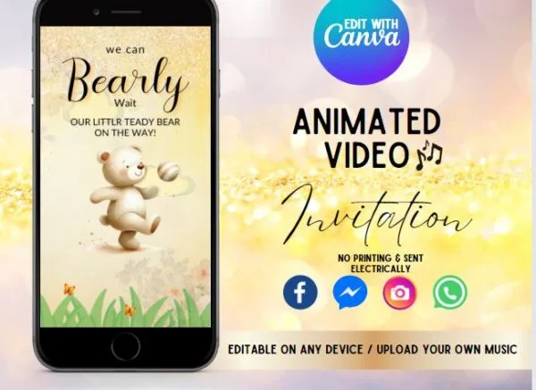 Animated Baby Shower Bear