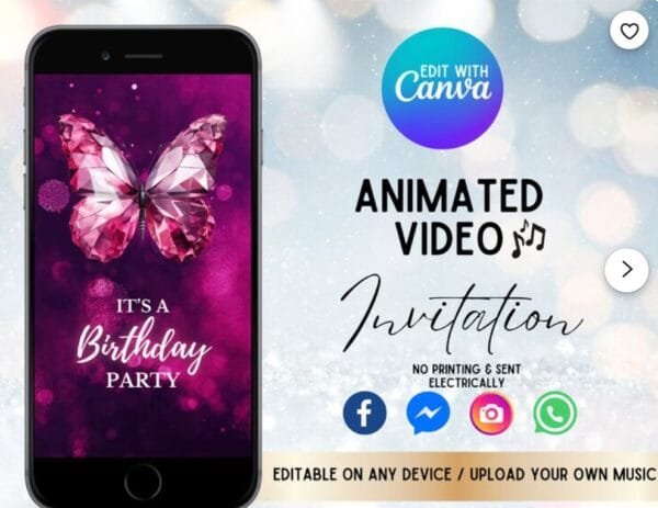 Modern Butterfly Invitation