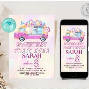 Candyland Birthday Invitation