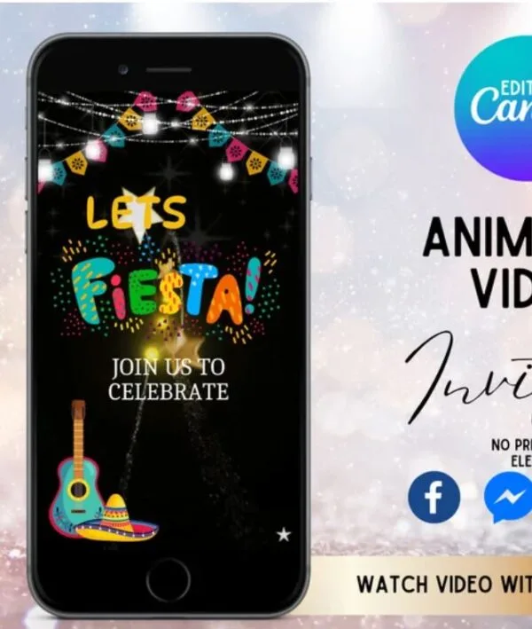 Editable Fiesta Birthday Text Invitation
