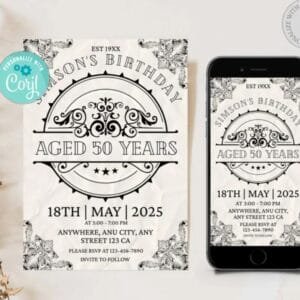 Vintage Birthday Party Invitation