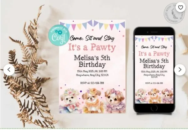 Puppy Pawty Invitation