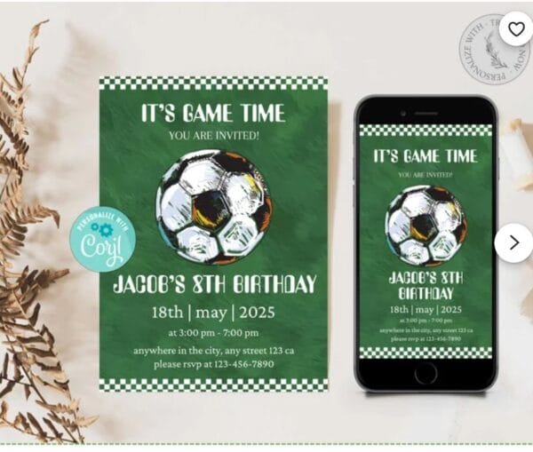 Soccer Birthday Invite