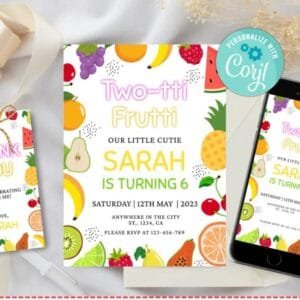 Editable Two-Tti Frutti Birthday