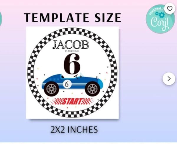 Race Car Cupcake Toppers