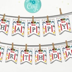 Race Car Birthday Banner