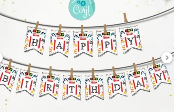 Race Car Birthday Banner