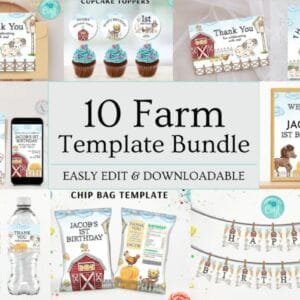 Farm Birthday Invitation Bundle