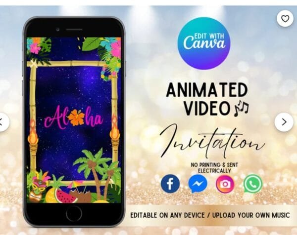 Luau Video Invitations