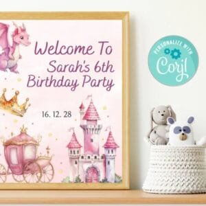 Princess Birthday Welcome Sign