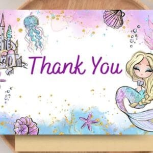 Editable Mermaid Thank You Card