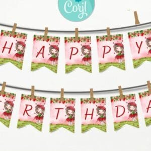 Berry First Birthday Banner