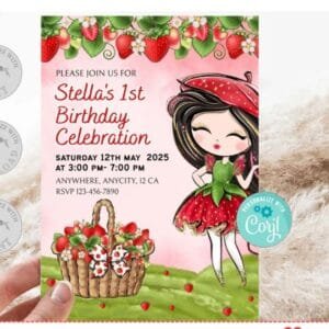 Berry First Birthday Invitation