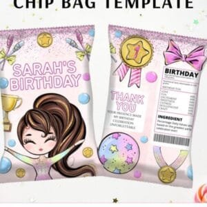 Gymnastics Chip Bag Label Template