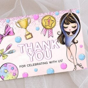 Gymnastics Birthday Thank You Card