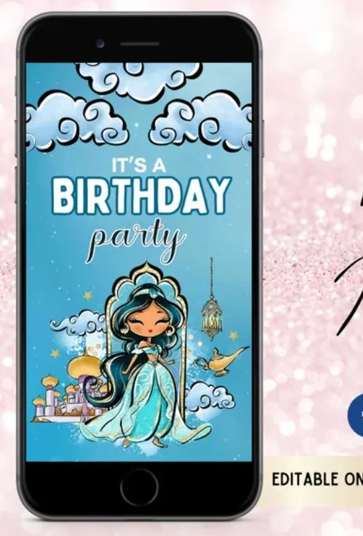 Princess Jasmine Birthday Invitation
