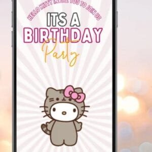 Kitty Birthday Video Invitation