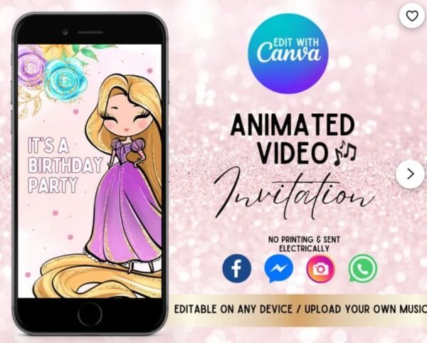 Princess Animated Video Invitation